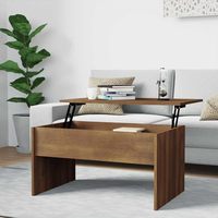 Table basse relevable en noyer avec rangement dissimulé, table centrale moderne pour salon, petit appartement, décoration intérieure, mobilier