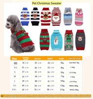 Pull de Noël pour animaux de compagnie, rayé rouge et vert, broderie renne, tenue tricotée pour chiens de petite et moyenne taille, costume de fête