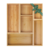 Plateaux de rangement individuels en bambou – Diviseurs polyvalents en bois pour l'organisation des articles divers à la maison, dans la cuisine, la salle de bain ou sur le bureau
