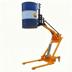 Lève-bidon hydraulique manuel pour fût d'huile en acier inoxydable <span class=keywords><strong>de</strong></span> 55 gallons, à fixation sur fourche, pinces antidérapantes, roues en nylon, levage <span class=keywords><strong>de</strong></span> 1500 mm - Product Image 6
