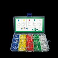 Chipsship cinq couleurs de diodes électroluminescentes LED f5mm en ligne avec 100 lumières rouges, jaunes, bleues, vertes et blanches, un total de