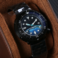 NO Logo NH35 Montre Tuna pour homme 904l Montre de plongée Terre Espace Cadran Automatique Mécanique Ruban Étanche Montres Cristal Saphir