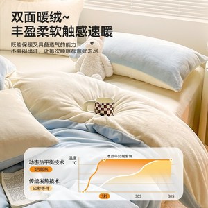 Milk Fleece Bedding Set Solid Color Thickened Warm Breathable Home Use 1000g 1500g Sheet Style - Product Image 1