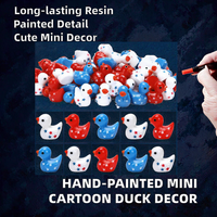Figurines de canards miniatures en résine peintes à la main, motif étoile, pour jardin féerique, terrarium, décoration de maison de poupée, commande en gros