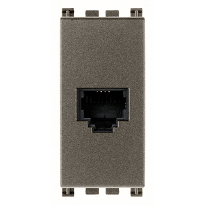 Placa de Pared Metálica RJ11 6/4 con Puerto Ethernet para Uso en Oficina y Hogar - Product Image 1