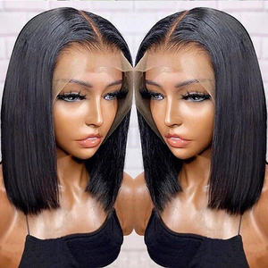 FESHFEN Nero Marrone Corta Parrucca Con Frangia Lisci Bob Parrucche Naturale Sintetiche Dritto Uso Quotidiano Del Partito Parrucche Capelli Per Donne 35cm - Foto 9