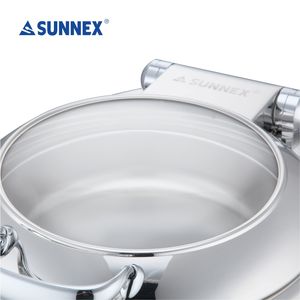 Sunnex-Chafer de la serie Venice, plato de frotamiento redondo de 36cm, pantalla digital SS304, sartén de comida de 6,8 l para restaurantes y hoteles - Product Image 3