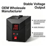 Stabilisateur de tension monophasé AC 220V/110V, régulateur automatique, affichage LED, construction en aluminium, résistant à la chaleur et à l'humidité
