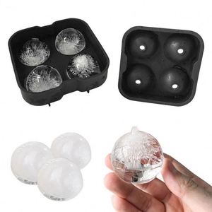 Cocktail Whiskey <b>Ice</b> Ball <b>Maker</b> Tray 4 Large Silicone <b>Ice</b> Molds DIY Round Mould Kitchen Bar - Product Image 5