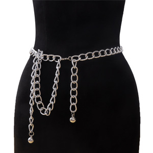 สร้อยคาดเอวเงินทิเบตพร้อมจี้รูปทรงกลม สไตล์ฮิปฮอป สร้อยคล้องตัวสำหรับผู้หญิง เครื่องประดับสำหรับใส่ทุกวัน - Product Image 1