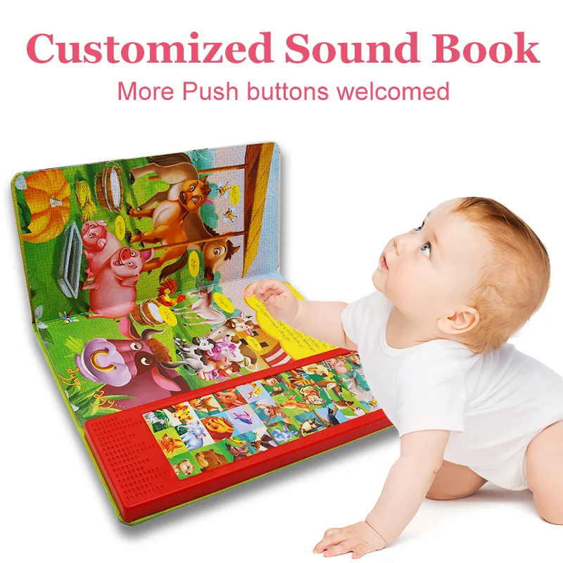 XDT Top Hot Design musicale di alta qualità Cartoon Children Push Button Sound Book