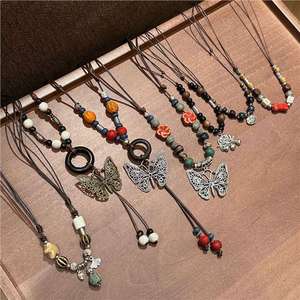 Zhitai Jingdezhen Ceramic Beaded <b>Necklace</b> Alloy Pendant Artistic Retro Hanfu Accessory <b>Long</b> Choker Spring 2024 - Product Image 1