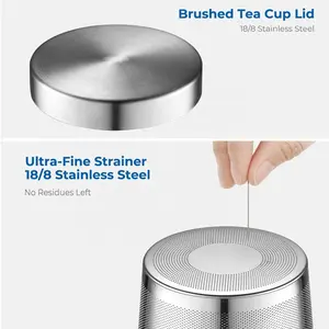 Borosilicate Glass Tea Mug Cup With Stainless Steel Infuser And Lid Loose Leaf Tea Cup For Office