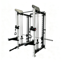 Machine Smith 3-en-1 avec rack de musculation et crossover à câbles – Équipement de fitness multifonctionnel pour la maison et l'usage commercial