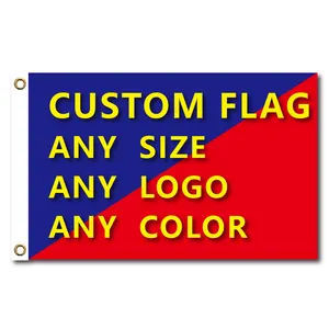 Bandiera 3x5 Ft personalizzata su un lato all'ingrosso di alta qualità stampa il tuo testo o immagine bandiera dal design personalizzato con due occhielli