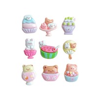 Mini watermeloen konijntje beer ijsje mungboon ijslolly plastic hars DIY accessoires romige lijm telefoonhoesjes haarclips dieren