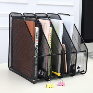 Vente en gros de fournitures de bureau de haute qualité personnalisées, papeterie, organisation, support de livres en métal, bacs à documents universels en treillis métallique - Product Image 4