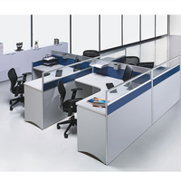 Poste de travail de bureau personnalisé pour centre d'appels avec cloison de séparation de bureau au design moderne