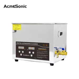 AcmeSonic-limpiador ultrasónico calentado, grado comercial, 6 litros, 180 vatios, 40khz, para limpieza de agua caliente con diamantes