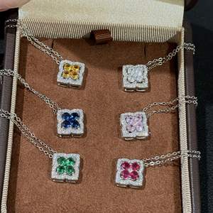 Exquisite S925 Pure <b>Silver</b> Cross <b>Necklace</b> with Full <b>Diamond</b> Princess Cut Niche Design Light Luxury Texture Cool Personality - Product Image 3