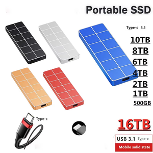 قرص صلب خارجي عالي السرعة 1000 ميجابايت/ثانية 10 جيجابايت/ثانية USB 3.2 Nvme SSD بسعة 256 جيجابايت و512 جيجابايت و1 تيرابايت للكمبيوتر المكتبي بهيكل معدني منتج جديد - Product Image 4