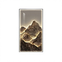 Lampe murale LED en céramique cristalline - Grande éclairage vertical - Décoration rétroéclairée paysagère naturelle moderne, luxueuse et minimaliste