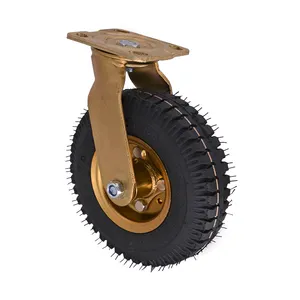 A Grade Inflatable Pneumatic galvanized 8 inch 10 inch Swivel caster Wheel for Factory Industry