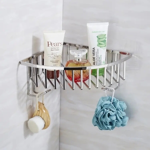 AKPN Accessoires <span class=keywords><strong>de</strong></span> salle <span class=keywords><strong>de</strong></span> bain Étagère <span class=keywords><strong>de</strong></span> <span class=keywords><strong>douche</strong></span> triangulaire murale en acier inoxydable Étagère <span class=keywords><strong>de</strong></span> rangement étanche - Product Image 1