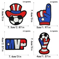 Meixin Stock Cross-Border 2026 Patch en tissu non tissé PU brodé au fil, motif Football Américain, pour vêtements, bagages et chapeaux