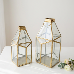 Fabricants de bougeoirs en verre avec cadre en laiton pour la décoration de la maison et les mariages - Product Image 5