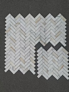 Mosaïque en marbre doré de Carrare à chevrons, mosaïque en pierre naturelle pour salle de bain, douche, mur, sol, crédence de cuisine, villa - Product Image 6