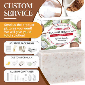 Fatto a mano Eco Friendly solida esfoliante pelle di noce di cocco sapone per la pelle esfoliante idratante per lo Scrub al cocco - Product Image 1