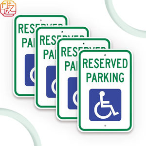 Panneau de stationnement réservé, panneau de stationnement pour handicapés 18 x 12 pouces, réfléchissant de qualité ingénieur (EGR), aluminium sans rouille - Product Image 1