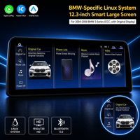 Écran tactile LCD 12,3 pouces, système Android, CarPlay/HiCar/Android Auto sans fil, support de tableau de bord portable USB pour BMW, 1 an