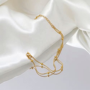 Joyería Personalizada, Pulsera de Doble Capa con Cuentas de Hueso de Serpiente, Chapada en Oro de 18K, Acero Inoxidable, para Mujer, Venta al Por Mayor - Product Image 2