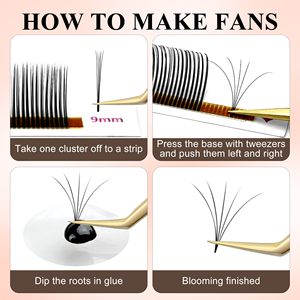 Abonnie 0,07 marrón 5D flor Ángel bandejas para pestañas Color Mega clásico prefabricado aspecto húmedo cerrado ventilador picos extensión de pestañas suministros - Product Image 4