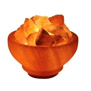 Lámpara de bola de sal del Himalaya, cuenco de fuego tallado, flor de cristal Natural, regalo ecológico, Sian Enterprises, artesanías naturales hechas a mano - Product Image 2