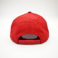 Gorra Deportiva Unisex Richardson 256, Estilo Oxford con Estampado de Frutas y Leopardo, Visera Plana, Ajustable con Broche, Logotipo Personalizado, Color Rojo