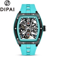 Jam Tangan Mekanik Otomatis Skeleton untuk Pria Tahan Air Bercahaya Tali Karet FKM Sport Hollow Menerima OEM ODM Grosir