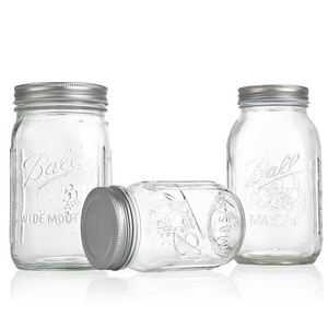 Bocaux Mason à large ouverture de 16 oz et 32 oz avec couvercle, vente en gros d'usine, grands récipients de stockage alimentaire pour cornichons, confiture, sauce <span class=keywords><strong>tomate</strong></span> - Product Image 1