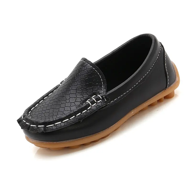 Baby Boys faux alligator Leather Shoes Kids Casual Flats Children Loafers Slip-on Metal Buckle Chic Moccasins Flats for Party 21-30 sizes Schoenen Jongensschoenen Loafers & Instappers 