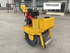 Xinsda 330KG marche derrière le rouleau d'impact à tambour unique fabriqué pour le moteur de composant de base de construction de routes inclus - Product Image 4