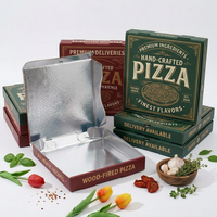 Boîtes en carton ondulé E Flute de 10/12/14 pouces avec doublure en aluminium, isolation thermique, design personnalisé, boîte à pizza isolée sur mesure
