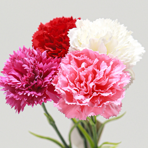 Flor artificial de clavel de seda realista <span class=keywords><strong>con</strong></span> toque realista para decoración del hogar, jarrón para exhibir en la sala de estar como regalo - Product Image 4