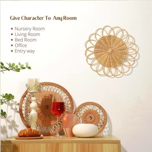 Cesta única de decoración del hogar más vendida, arte de pared, precio barato, <span class=keywords><strong>adornos</strong></span> colgantes de mimbre y blanco, Mini bohemio occidental para exteriores - Product Image 2