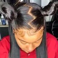 Perruque frontale en dentelle HD transparente sans colle 13x6 en gros, cheveux humains vierges indiens bruts, cuticules alignées, pré-épilée, ligne de cheveux naturelle