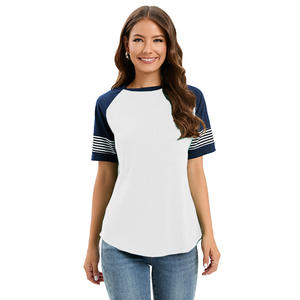 Camiseta Informal de Moda para Mujer, Cuello Redondo, Manga Corta, Estampada, Básica, para Ejercicio, <span class=keywords><strong>Blusas</strong></span> para Mujer - Product Image 6