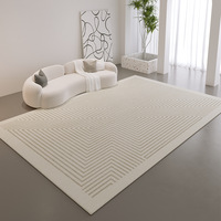 Tapis de salon de style nordique couleur crème, absorbant l'eau, antidérapant, pour canapé et table basse, durable, motif géométrique, cristal