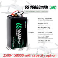 Batterie rechargeable OEM haute tension 6S 12S 14S 18S 24S 46000mAh 450000mAh pour drone FPV UAV