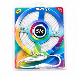 Bande LED néon flexible AC 220V, 120 LED/m, 5m, sans driver, étanche, pour la décoration de jardins, paysages, hôtels, restaurants, façades - Product Image 1